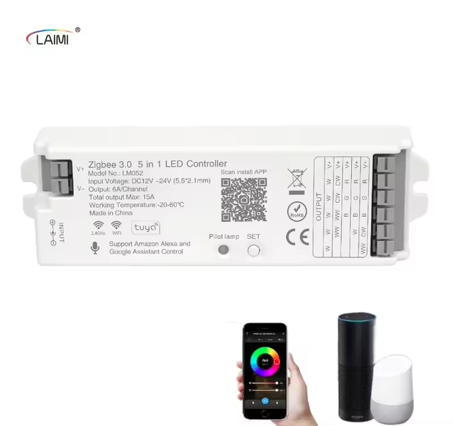 2024  New Zigbee  Remote Led Strip Wireless  RGBW RGB CCT Controller Compatible with Tuya Smart Gateway