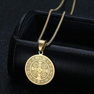 Nuova Collana Vintage in Acciaio Inossidabile, Collana Retrò con Croce in Oro e Argento, Collana alla Moda Sentia Mvniamvr per <span class=keywords><strong>Mio</strong></span> Figlio - Product Image 3