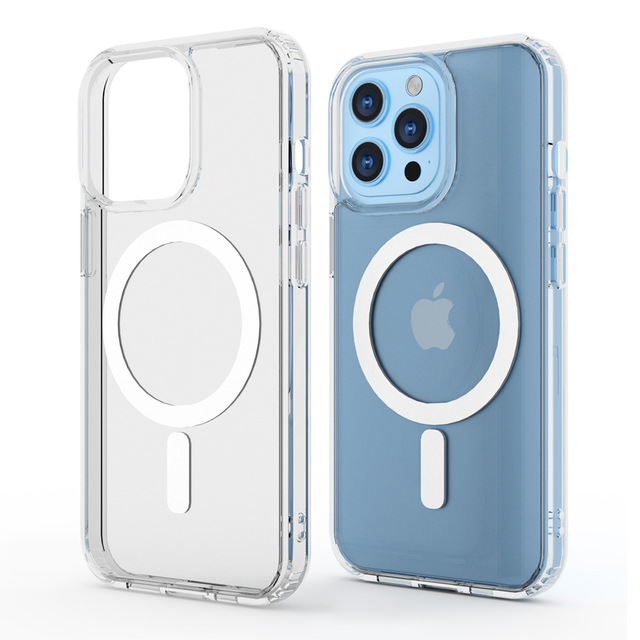 Clear Magnetic Case for iPhone 17 Pro Max Air 16 15 14 13 Pro Max 12 11 7 8 X XS TPU+PC Anti Yellow Wireless Charging Cover