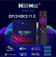 H96 MAX IP RK3318 Quad Core 4K Reproductor Multimedia Inteligente con Internet y Streaming, Premium Google Android Pro Set Top TV Box