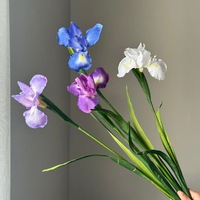 Bunga Iris Irlandia Buatan Batang Tunggal, Bunga Tiruan untuk Dekorasi Pernikahan, Dekorasi Rumah, Ruang Tamu, dan Dekorasi Pintu Masuk
