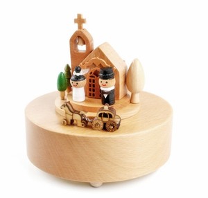 Fiesta de Navidad campana de madera maciza caja de música boda Iglesia canción conocer caja de música de madera - Product Image 4