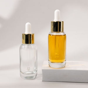 Flacon compte-gouttes en verre borosilicate 15ml 20ml 30ml 50ml 100ml Transparent Mat Blanc Givré Noir Ambre Or pour Sérum Essentiel Soin de la Peau - Product Image 2