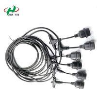 E27 Lampenfassung EU-Stecker Stromkabel mit Schalter Lampensockel Stoff-Elektrokabel Lampenschalterkabel für LED-Glühbirnen-Fassungen