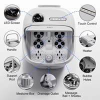 Masseur de pieds électronique intelligent portable avec fonctions de chauffage, de shiatsu, de bulles et de lumière rouge, température réglable, baignoire de pédicure