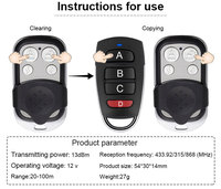 Control Remoto Universal Inalámbrico, Duplicador de Control Remoto Multimarca para Puerta de Garaje y Persianas Enrollables
