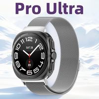 Tali jam tangan pintar Samsung, gesper magnetik tali baja tahan karat untuk Samsung Watch Ultra kompatibel dengan Loop Galaxy Milanese