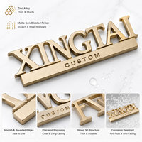 Placa de Identificación Personalizada de Lujo con Letras en Relieve 3D, Aleación de Zinc, Acabado Mate Dorado, Sigma Meme, para Ropa, Logotipo Metálico Personalizado