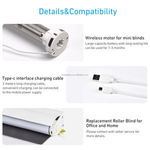 15LEU卷帘电机，带内部可充电锂电池，射频433适合1英寸/25毫米管转换自动百叶窗 - Product Image 3