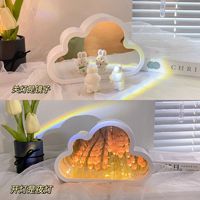 Offre Spéciale fait à la main bricolage LED tulipe fleur veilleuse pour cadeau de la saint-valentin pour toujours tulipe veilleuse nuage miroir tulipe lampe