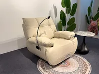 Canapé de salon individuel relaxant, Fauteuil pivotant à bascule pour la maison, Fauteuil pivotant inclinable ou transformable en lit, Fauteuil sans entretien