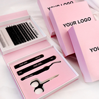 Kit de Extensions de Cils Synthétiques Faits Main DIY avec de Longs Grappes de Cils Naturels et Emballage Personnalisé