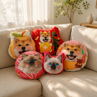Coussin personnalisé en peluche avec photo d'animal de compagnie 50x50cm 20x20in, coussin pour chien ou chat, style anime, écologique, antibactérien, 100% polyester