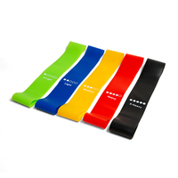 Bandas elásticas de goma para entrenamiento, cintas de resistencia personalizadas de látex para yoga, gimnasio y ejercicio, venta al por mayor, 5 unidades