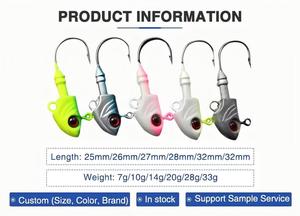 Chất Lượng Cao 3D Mắt Cá Hình Dạng Jig Đầu Câu Cá Móc Jighead Bass Câu Cá Thu Hút Màu Đỏ Cá Đầu Quay Underspin Jig - Product Image 2