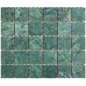 사용자 정의 인도 녹색 색상 천연석 대리석 모자이크 칩 50mm * 50mm 스몰 사이즈 수영장 모자이크 타일 - Product Image 2