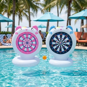 <b>Inflatable</b> Floating Dart Board <b>Game</b>, 51" Giant Cat Themed Soccer Darts Target for Kids, Indoor Outdoor Pool Party Toy - Product Image 3