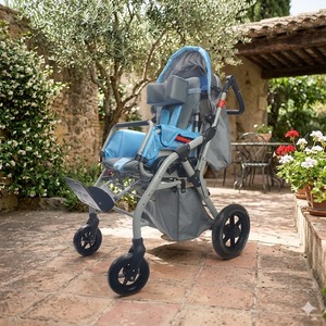 CE All Terrain Adjustable Recliner Standing Frame Tilt-In Space Buggy Cerebral Palsy CP Children Manual Wheelchair For Sale - Product Image 2