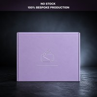 Boîte cadeau de savon mat violet lilas, boîte pliante pour envoi postal, logo en feuille d'argent, savon artisanal personnalisé, emballage de luxe