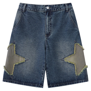 Jean droit vintage en denim respirant pour homme, style streetwear hip-hop rétro, taille mi-haute, coupe ample, idéal pour l'été - Product Image 2
