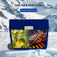 Glacière portable moderne de 40 L grande capacité avec roues, maintien de la glace jusqu'à 3 jours pour le camping et l'utilisation en voiture (aliments et canettes)
