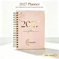Agenda/Journal en cuir/PVC JAME B5/A6/B6 avec impression personnalisée, reliure spirale, pages détachables, idéal pour un cadeau