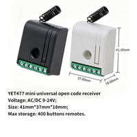 YET477 Receptor Universal Mini de 2 Relés de Código Abierto para Control de Caja de Interruptor de Pared, Señales Eléctricas, Puertas, Ventanas, Persianas y Sistemas de Puertas