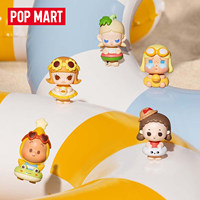 Figurine Labubu POPMART Originale 100% authentique, Série POPBEANS Island Vacation, Mini Figurine PVC Labubu, Figurine Anime, Boîte Mystère pour Décoration d'Intérieur