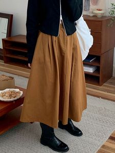 महिलाओं के लिए जेबों के साथ सफेद लंबी पोशाक स्कर्ट, महिलाओं के लिए उच्च कमर की लंबी सूती स्कर्ट - Product Image 6