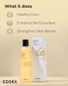 Tonique hydratant instantané COSRX Full Fit Propolis Synergy 280ml, enrichi en propolis 72,6%, miel 10,7% et panthénol, soin coréen pour la peau. - Product Image 3