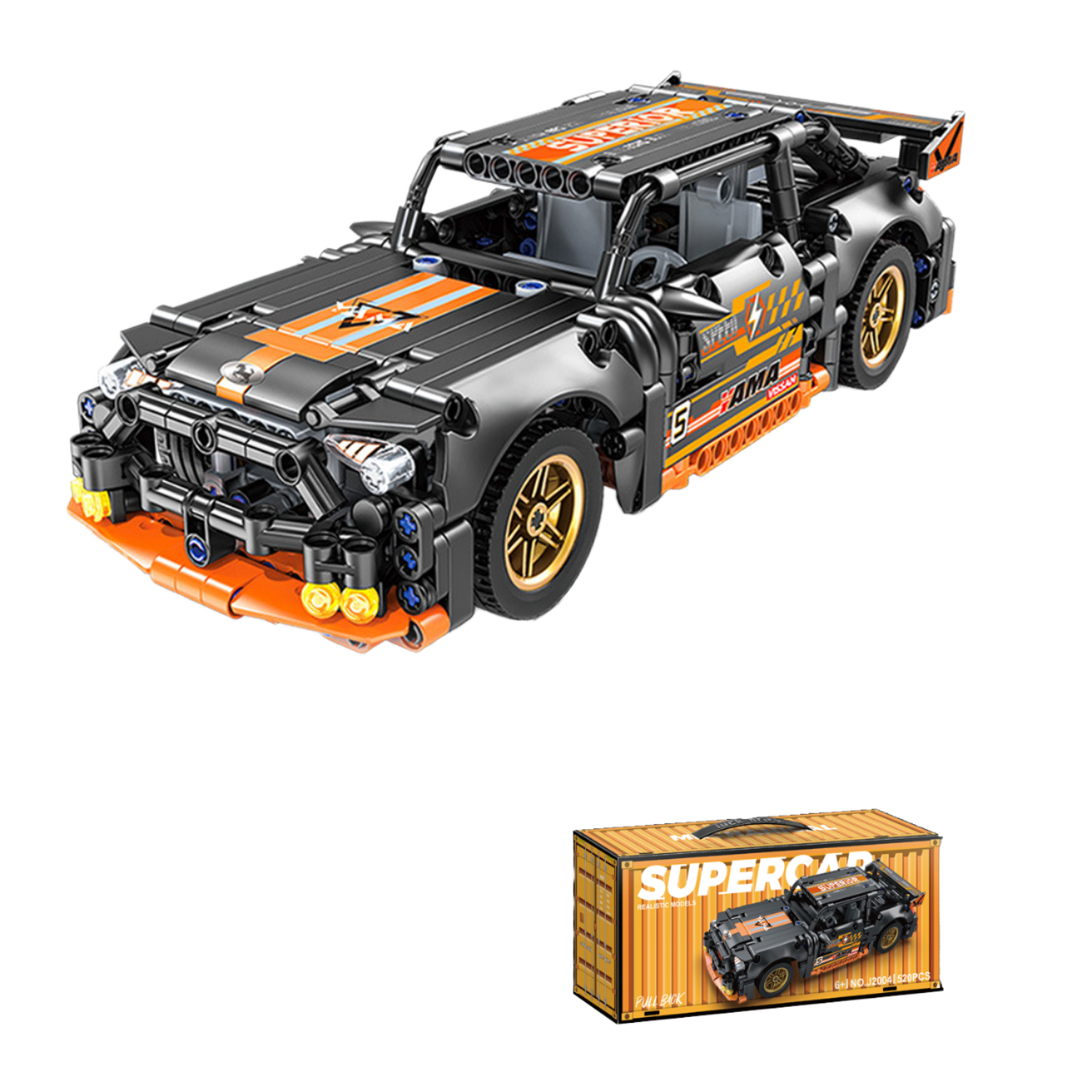 1:18 Power Mustang - Rally Car Racing Puzzle Assembly Bricks