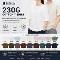 Camiseta de Manga Corta de Algodón Peinado 11D 230GSM, Unisex, Corte Holgado, Cuello Redondo, Lisa, Personalizable con Logotipo, Venta al Por Mayor
