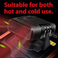Chauffage de voiture portable universel 12V 24V en vente chaude, 2 en 1, refroidissement et chauffage, dégivrage rapide du pare-brise, anti-buée avec purification de l'air