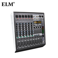 Amplificateur de mixage audio alimenté, 6 canaux, Bluetooth, USB, 256 effets numériques, 250W*2, console de mixage de scène KTV