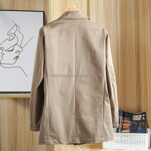 Printemps automne hommes veste en Polyester décontractée longue <span class=keywords><strong>Section</strong></span> de <span class=keywords><strong>grande</strong></span> taille coton <span class=keywords><strong>Section</strong></span> légère coupe-vent vestes pour hommes - Product Image 5