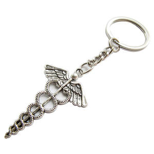Fabricant de porte-clés en alliage de zinc, porte-clés personnalisés avec symbole de secours, porte-clés médicaux pour médecins et infirmières, porte-clés 3D en métal <span class=keywords><strong>caducée</strong></span> serpent - Product Image 3