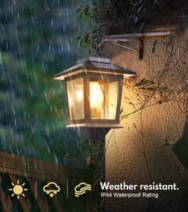 Lámpara Solar de Pared Resistente a la Intemperie IP44, Antioxidante, Encendido Automático al Anochecer, LED Blanco Cálido de 3000K, Lámpara Colgante de Pared para Jardín y Porche Delantero - Product Image 2