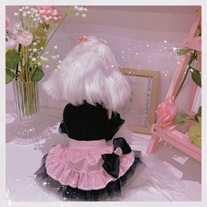 Pet Clothes <b>Bell</b> Sleeve Turtleneck Dress Pink Black Skirt For <b>Dog</b> Cat Princess Style Four Seasons Polyester - Product Image 1