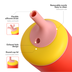 Vaso Infantil de Acero Inoxidable Everich ODM, Libre de BPA, con Estampado de Canguro y Koala, Tapa con Pajita Antiderrames para Viajes y Guardería - Product Image 4