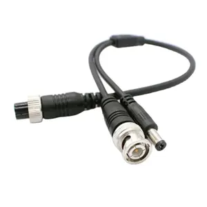 Fabrik preis CCTV-Kamera Auto DVR 5,5*2,1 DC 0,3 M Kabel 4-polige Luftfahrt buchse zu BNC-Stecker Kabelst ecker