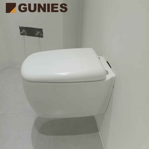 Inodoro de una Pieza de Estilo Europeo Personalizable Gunies, Montado en la Pared, Doble Descarga, Inteligente, de Porcelana Blanca, con Sifón en P, Garantía de 5+ Años, para Uso en Hoteles - Product Image 4