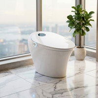 Nouveau modèle 2026 – WC intelligent à poser au sol avec commande au pied, bidet automatique en céramique