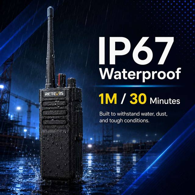 Retevis IP67 Waterproof Analog Walkie Talkie 1M 30 Minutes Dustproof Tough Conditions