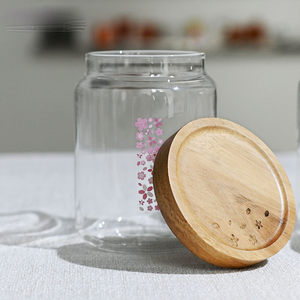 Contenedor de Almacenamiento Multifuncional de Estilo Moderno y Sencillo para Mostrador, Despensa, Cocina, Frascos de Vidrio con Tapa de Madera - Product Image 4