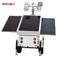 Monokristal Silikon Güneş Panelleri ile Donatılmış, IP67 Su Geçirmez, 4*100W LED Işıklı, Açık Hava Mobil Güneş Enerjili Aydınlatma Treyleri