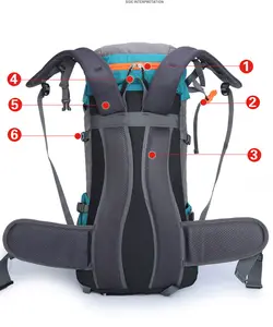 Mochila de senderismo de 60L, mochila de viaje para senderismo, escalada, Camping y montañismo