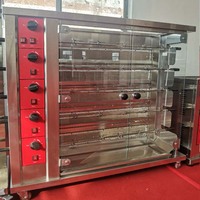 Rôtissoire Verticale à Gaz de Qualité en Acier Inoxydable, avec Four à 6 Niveaux pour Poulets
