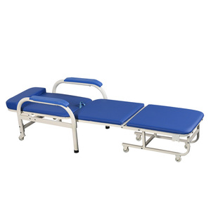 Chaise-lit médicale pliable 190x65x45 cm, lit de soins à domicile portable avec roues et accoudoirs - Product Image 2