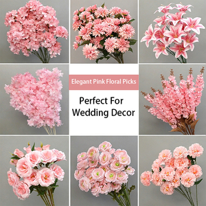 Fleurs artificielles roses faites à la main, matériel floral pour arrangements de mariage, toiles de fond, centres de table et décoration DIY pour la maison - Product Image 1