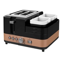 Machine à petit-déjeuner électrique multifonctionnelle 3-en-1 avec four grille-pain, poêle et cuiseur vapeur à œufs pour usage domestique